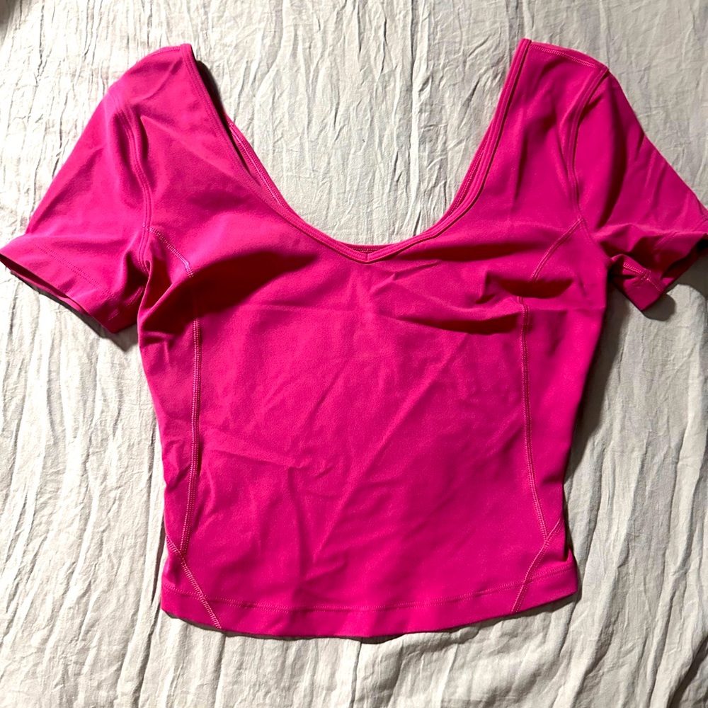 Lululemon- Hot Pink Align Tee- size 2